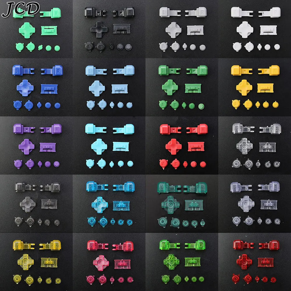 JCD Plastic Full Set Buttons For Gameboy GBA SP A B L R Select Start Power On Off Volume Buttons D Pad Key