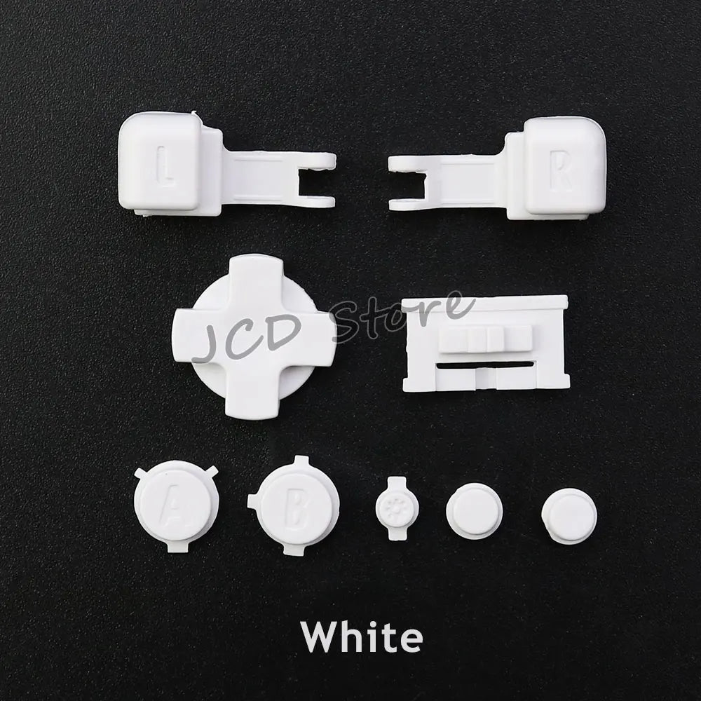 JCD Plastic Full Set Buttons For Gameboy GBA SP A B L R Select Start Power On Off Volume Buttons D Pad Key