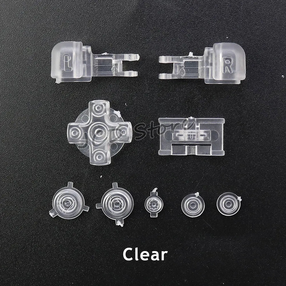 JCD Plastic Full Set Buttons For Gameboy GBA SP A B L R Select Start Power On Off Volume Buttons D Pad Key