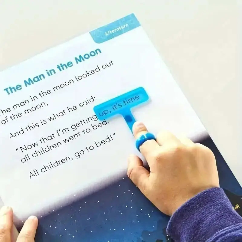 Set of Guided Reading Strips Colorful Overlays with Finger Rings for Literacy Support in School Classroom Learning