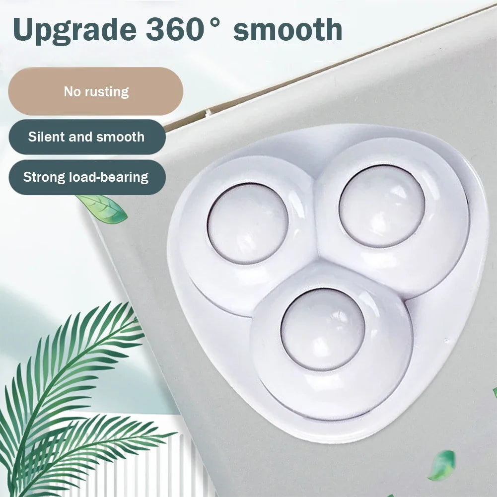 4pcs Paste Universal Wheel No Noise Self Adhesive Universal Pulley Rotating Wheels for Trash Can Bottom Kitchen Small Appliances