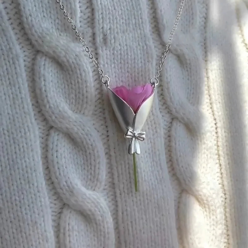 Portable Flower Arrangement Vase Necklaces Personalized Wearable Floral Holder Pendant Choker Trendy Artistic Women Accessories