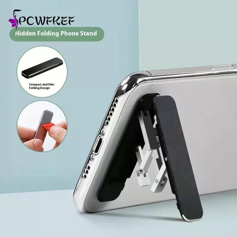 1/3PCS Mini Invisible Foldable Mobile Phone Stand Aluminum Alloy Desktop Mount Material Holder Adjustable Angle For Cellphone