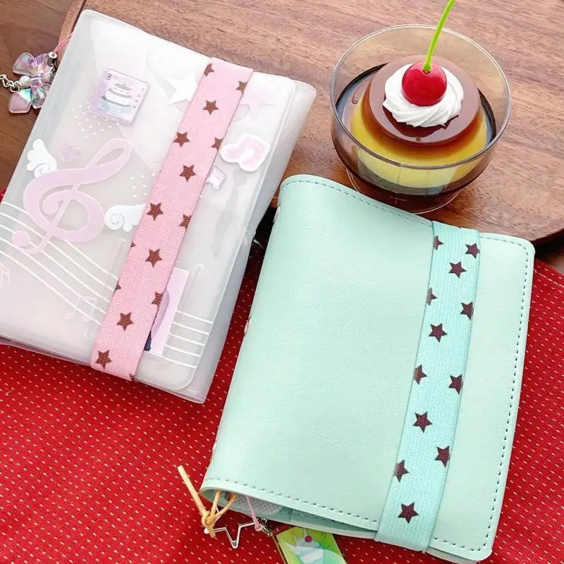 Adjustable Notebook Straps Loose-leaf Notebook Elastic Strap DIY Decoration Band Binding Rope Cute Star Binder Strap