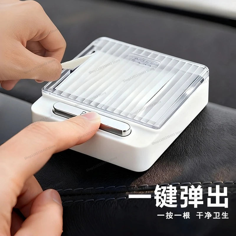 For Car Automatic Boxed Floss Stick, Family Light Luxury Dustproof Portable Tooth Picking Automatic Floss Storage Box