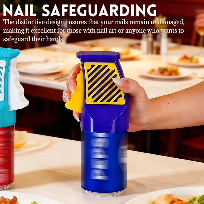 3D Printed One-Handed Can Opener, Ergonomic Nail-Safe Soda Beer Opener, Easy-Use Portable Beverage Can Opener for Home Outdoor
