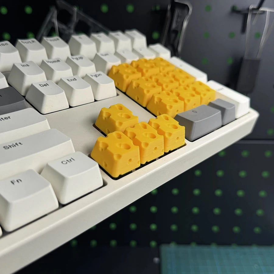New Cartoon Food Cross Axis Key Caps Cute Cheese Keycap For Mechanical Keyboard