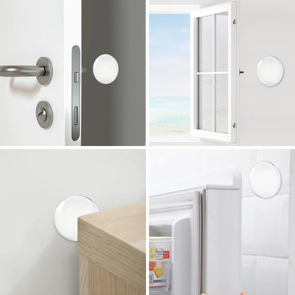 Poignées de porte d'intérieur et poignées de porte de placard, rondes, auto-adhésives en PU, sans perçage, lot de 6, nouveau style.