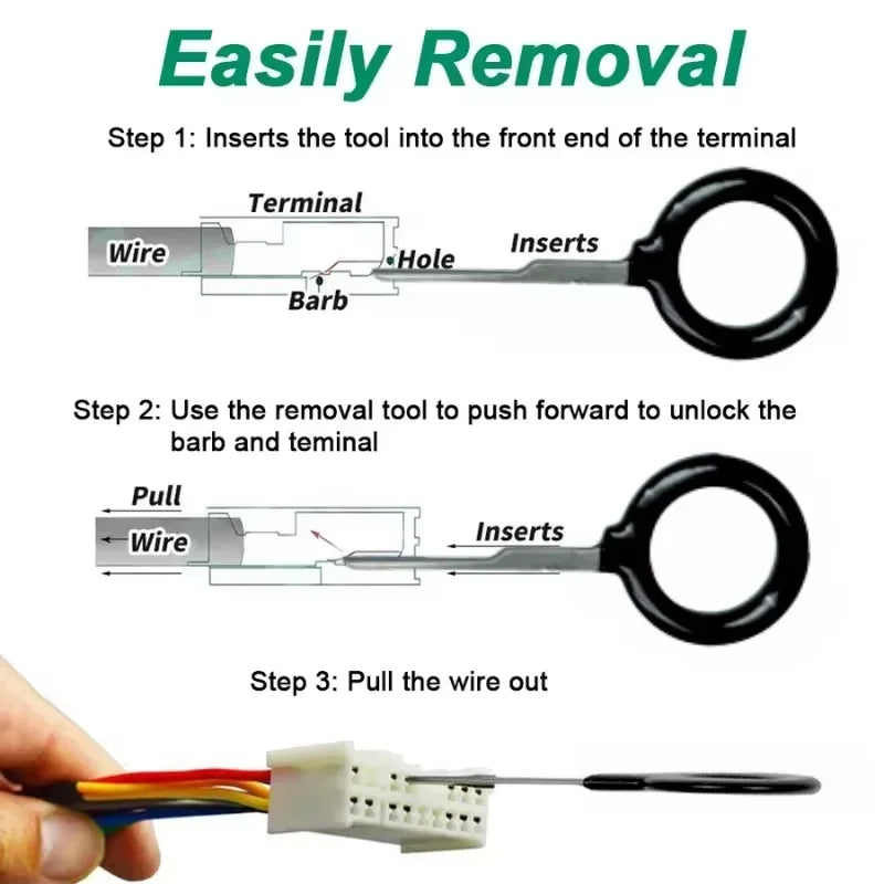 59pcs Car Terminal Removal Kit Universal Wire Plug Connector Extractor Puller Pin Remover Set Automotive Repairing Tool
