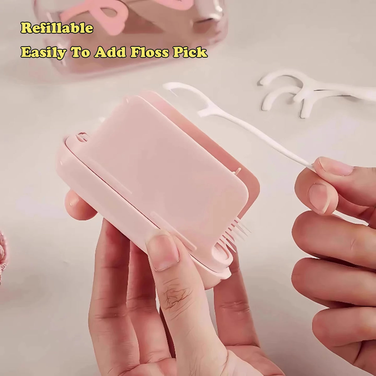 Fancy Type Floss Storage Box Pop UP Design Dental Hilo Floss Dispenser Refillable Teeth Cleaning ToothPick With Teeth Sticks