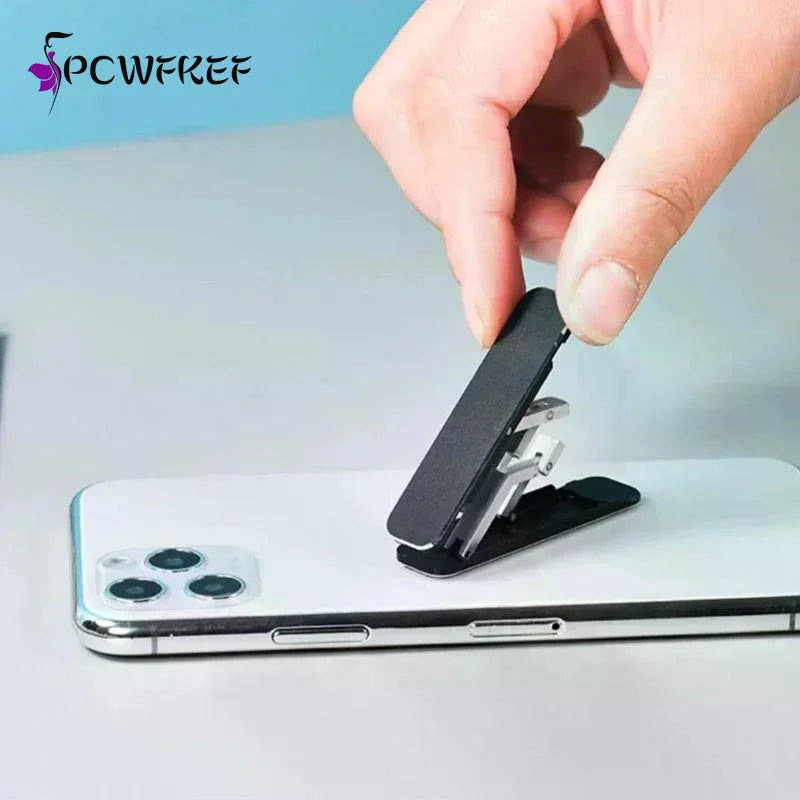 1/3PCS Mini Invisible Foldable Mobile Phone Stand Aluminum Alloy Desktop Mount Material Holder Adjustable Angle For Cellphone