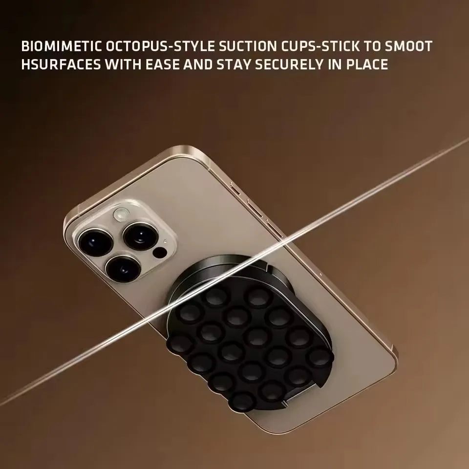Magnetic Suction Cup Phone Stand Mount Foldable Universal 360° Rotation Desktop Phone Suction for Smartphone Glass Window Mirror