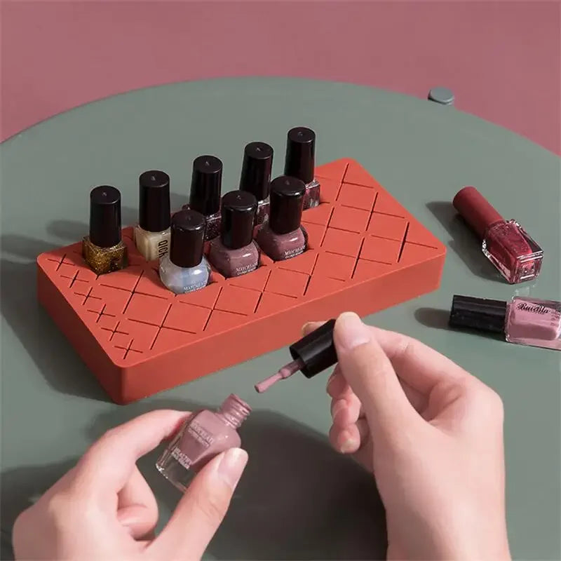 New Style Desktop Organizer Silicone Lipstick Storage Rack Cosmetic Makeup Box Eyebrow Pencil Display Brush Lipstick