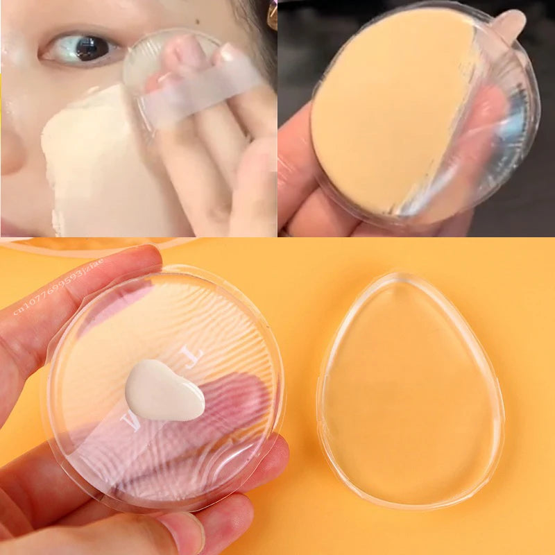 Round/Triangle Silicone Gel Cosmetic Puff Transparent Soft Elasticity Puff Sponge Foundation Cream No Powder Eating Powder