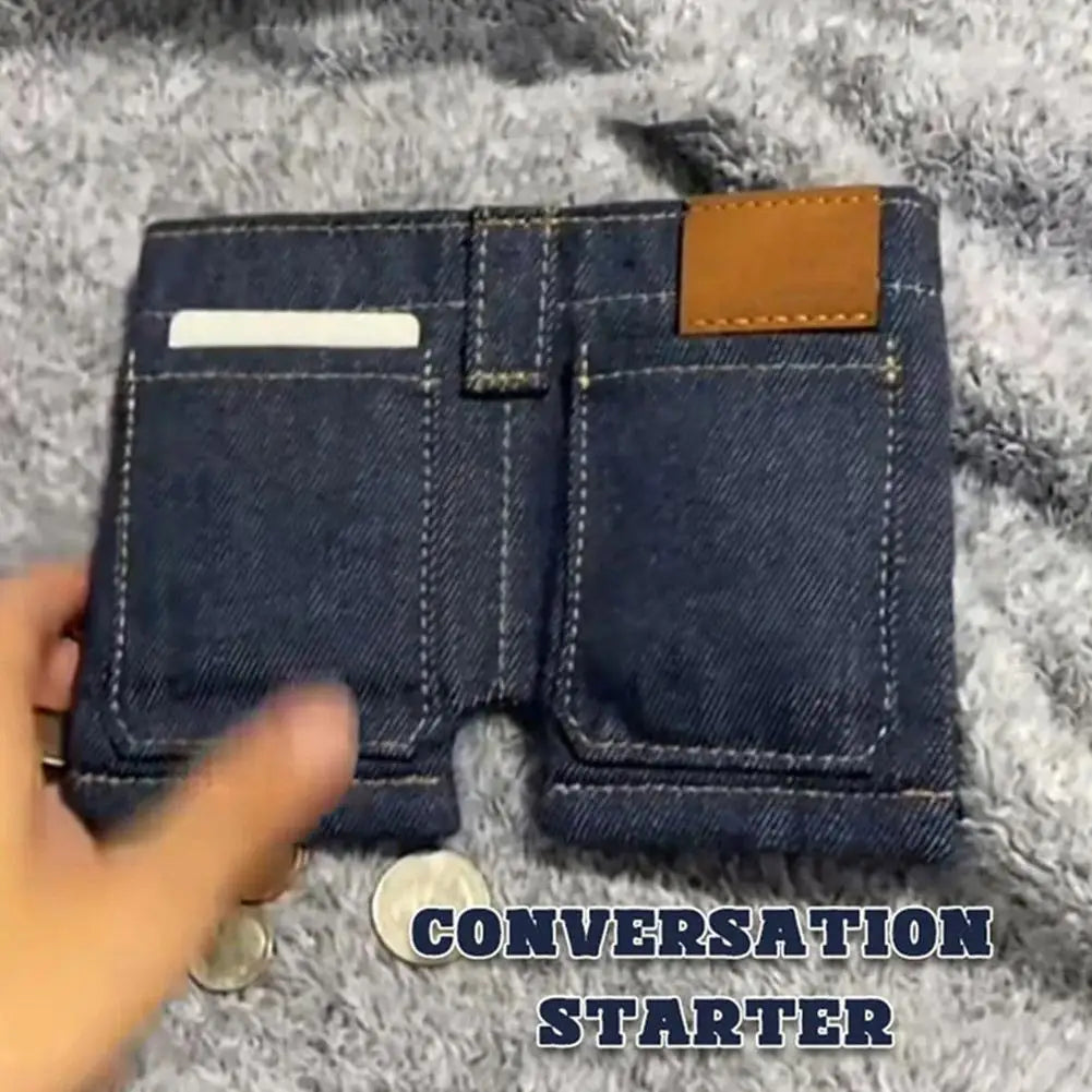 Mini Great Jeans Wallet Vintage Style Women's Men ID Credit Card Holder Case Model Coin Purse Multi-functional Jeans Wallet Gift