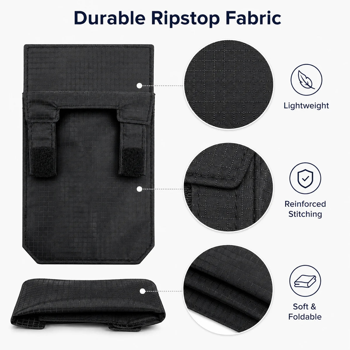 2026 Black Slim Belt Wallet Zero Bulk Anti Theft Belt Clip Mini Belt Wallet Hook and Loop Closure Hidden Compartment Belt Wallet
