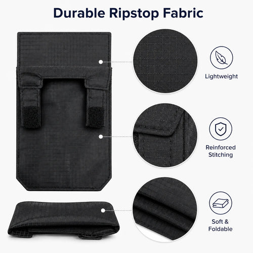 2026 Black Slim Belt Wallet Zero Bulk Anti Theft Belt Clip Mini Belt Wallet Hook and Loop Closure Hidden Compartment Belt Wallet