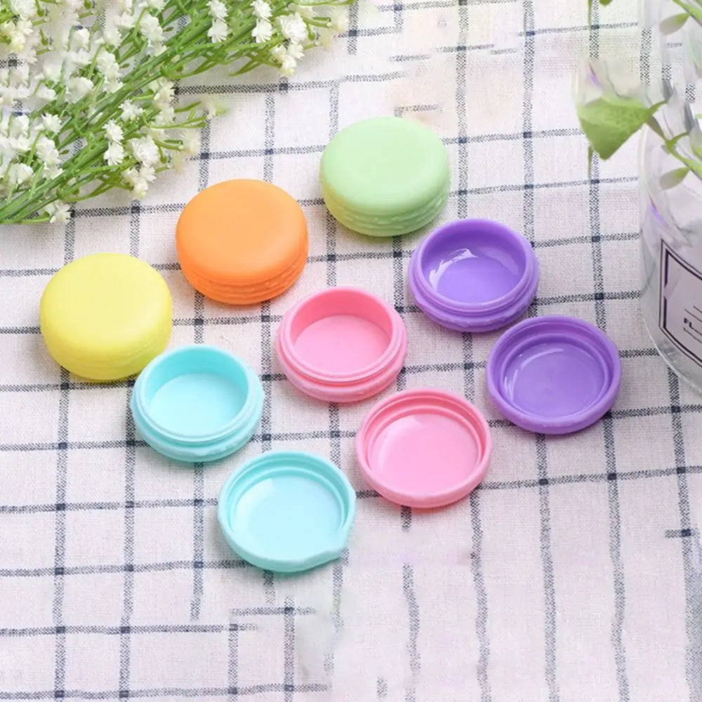 Portable Mini Cream Box Colourful Candy Color Macaron Dispense Jar Macaron Shape Refillable Cosmetic Sub-bottling Box Travel