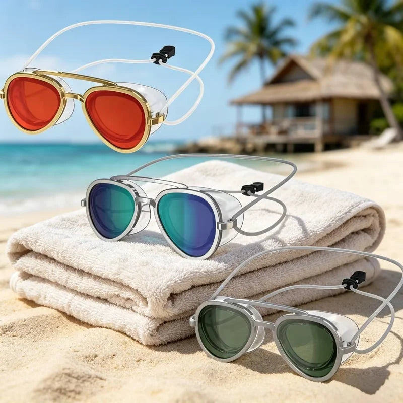 Full-view Anti-fog Swimming Glasses Wide Field Professional Goggles Neutral Adjustable Silicone Clothing Equipment Accessories
