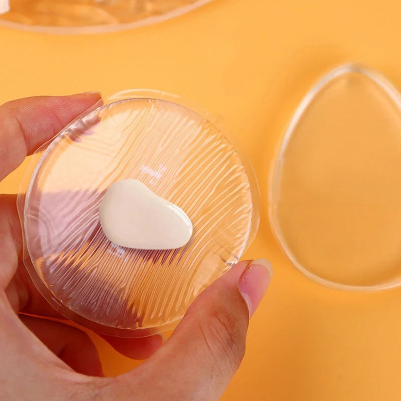 Round/Triangle Silicone Gel Cosmetic Puff Transparent Soft Elasticity Puff Sponge Foundation Cream No Powder Eating Powder