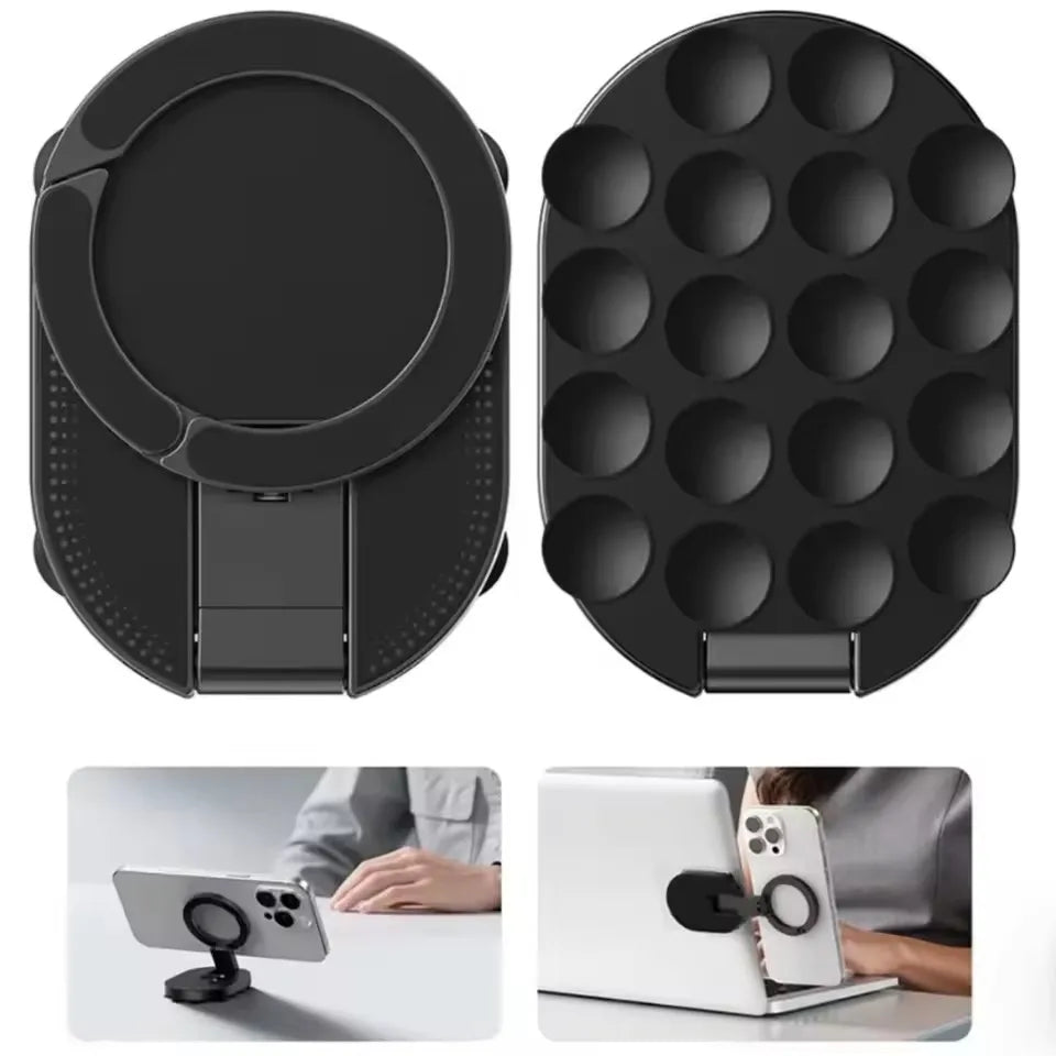 Magnetic Suction Cup Phone Stand Mount Foldable Universal 360° Rotation Desktop Phone Suction for Smartphone Glass Window Mirror