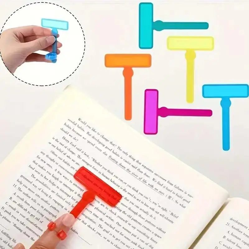 Set of Guided Reading Strips Colorful Overlays with Finger Rings for Literacy Support in School Classroom Learning