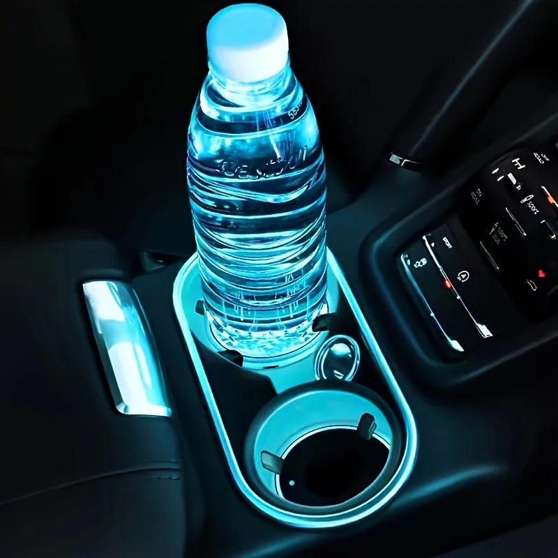 1PCS Car Luminous Coasters LED Cup Holder Lights 7 Color-Changing Light Up Cup Holder Insert Coasters Car Decor Accessories