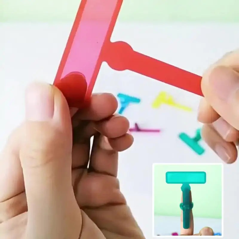 Set of Guided Reading Strips Colorful Overlays with Finger Rings for Literacy Support in School Classroom Learning