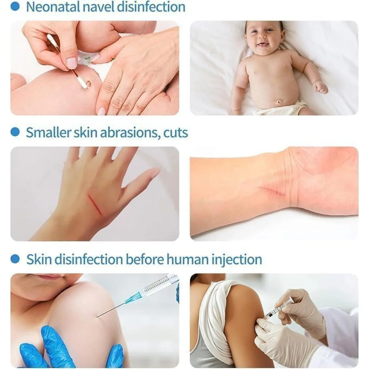 50pcs Disposable Disinfectant Swabs, Iodine & Alcohol Prep Sticks for Wound Cleaning, First Aid Emergency Antiseptic Supplies