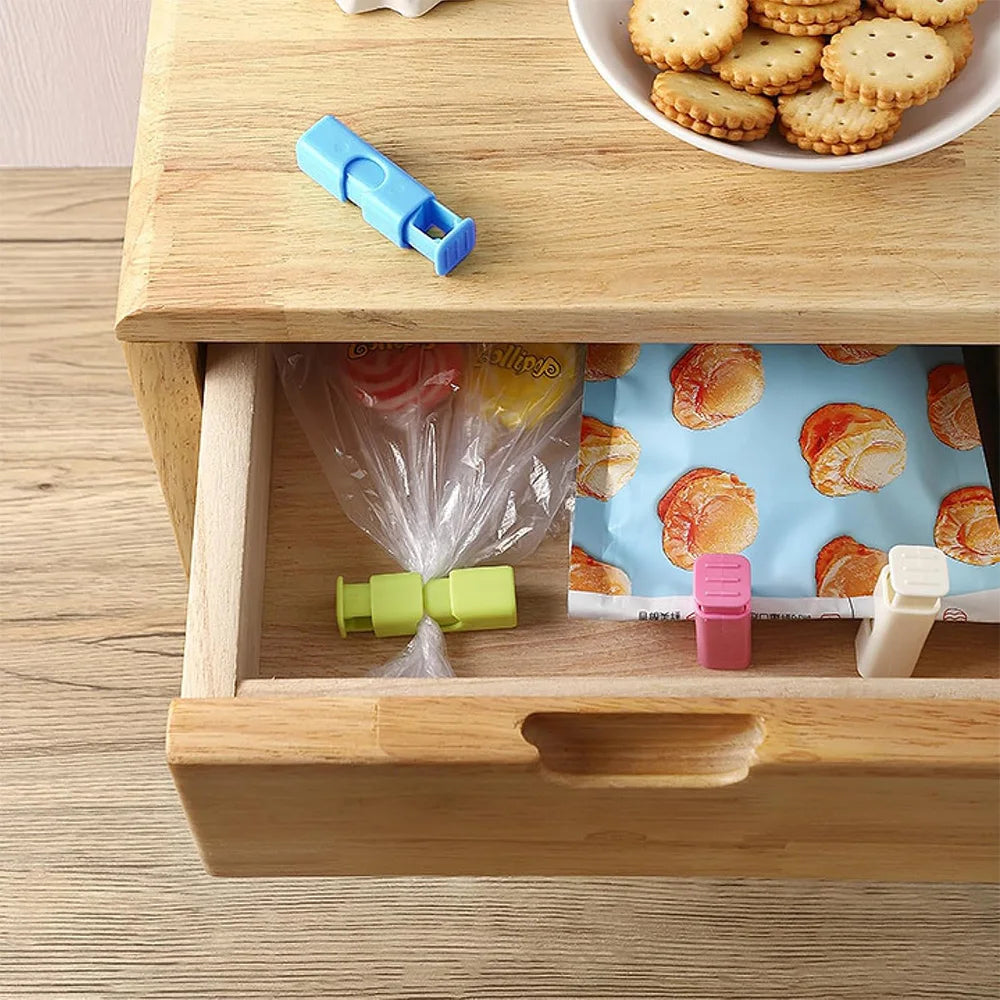 5Pcs Food Sealing Clips Bread Storage Bag Clips For Snack Wrap Bags Spring Clamp Reusable Kitchen Organization Sealing Clamp