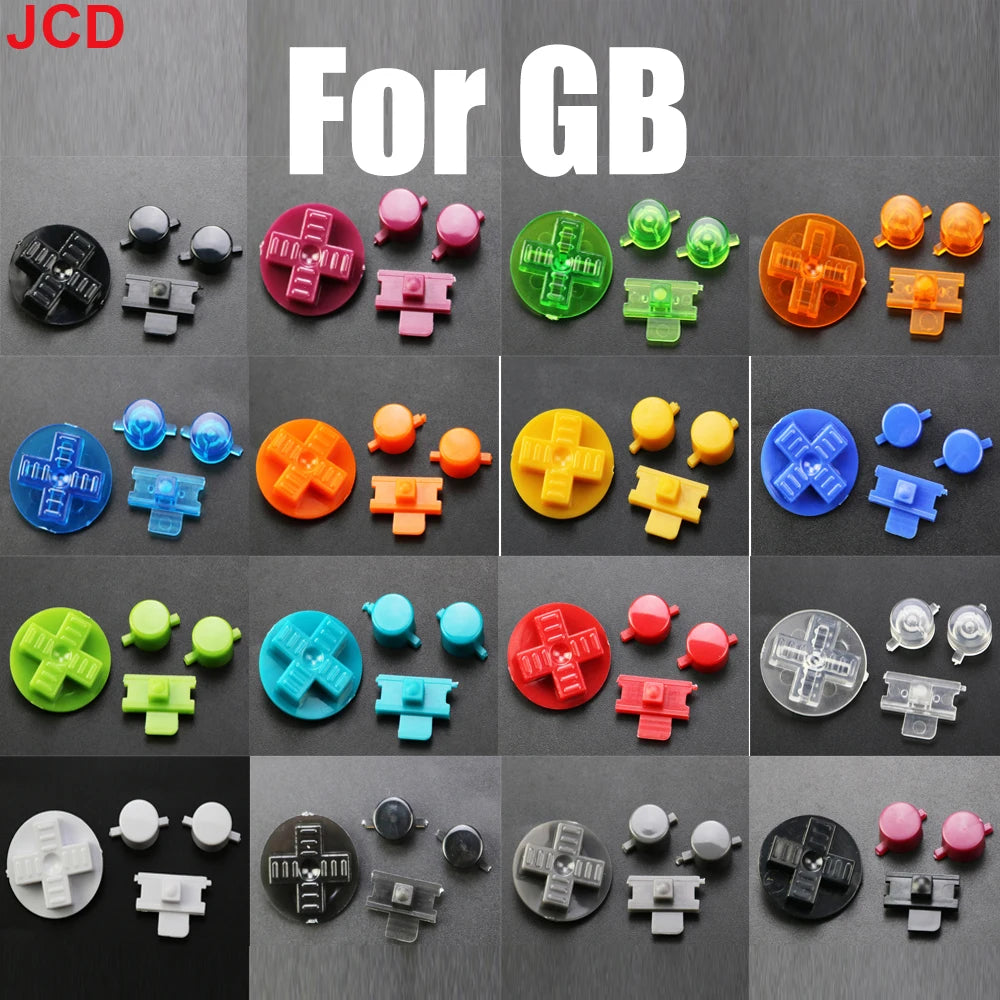 JCD 1set Colorful D-Pad Buttons For GameBoy Classic For GB DMG A B Buttons DIY Button Set Replacement